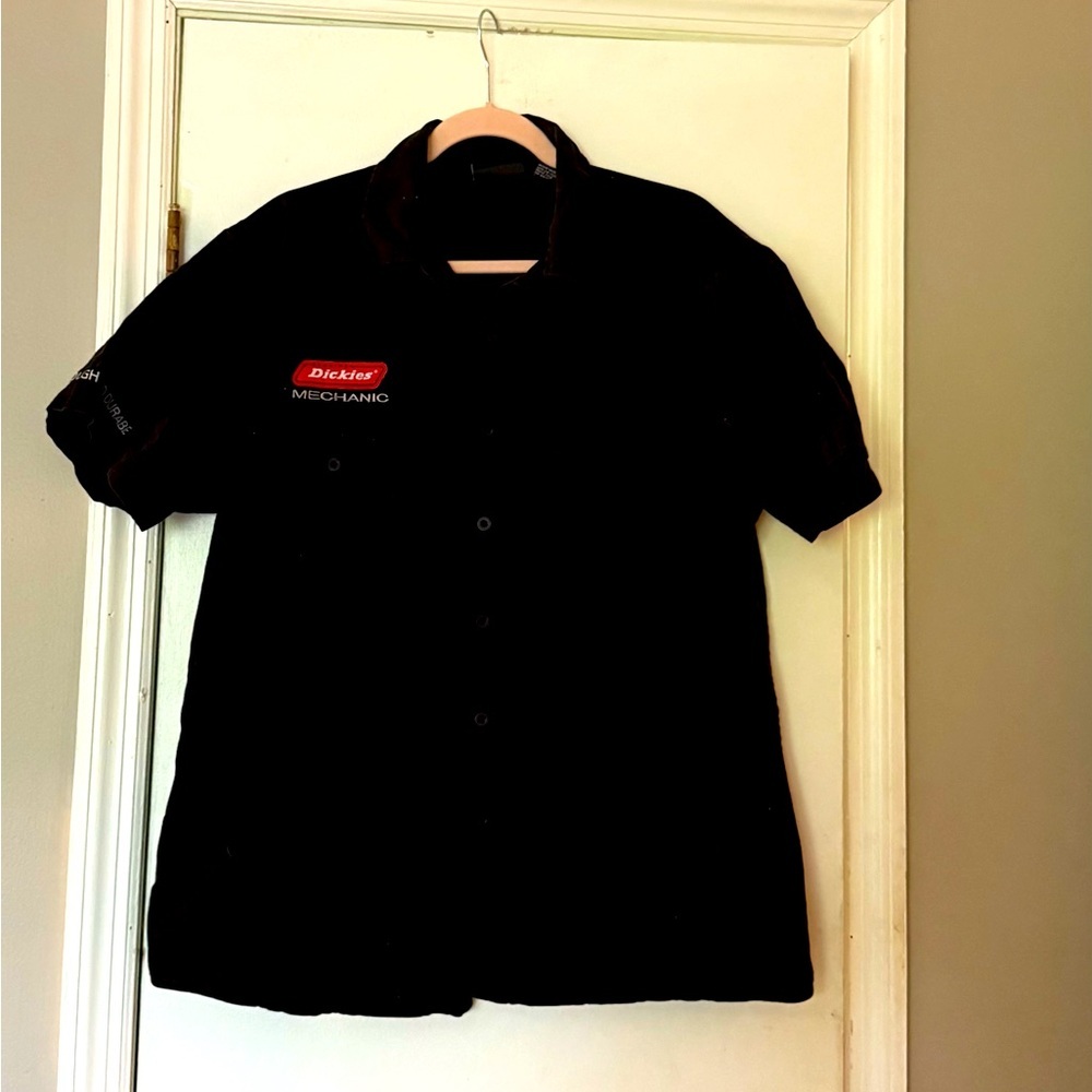 Dickies Black Mechanic Button Down Shirt! EUC